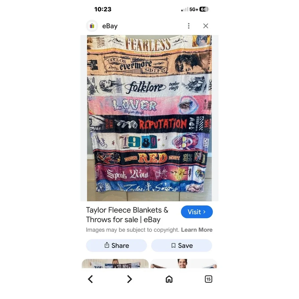 Taylor Swift Eras VHS Tape Fleece Throw Blanket Eras Tour Merch Decor Multicolor